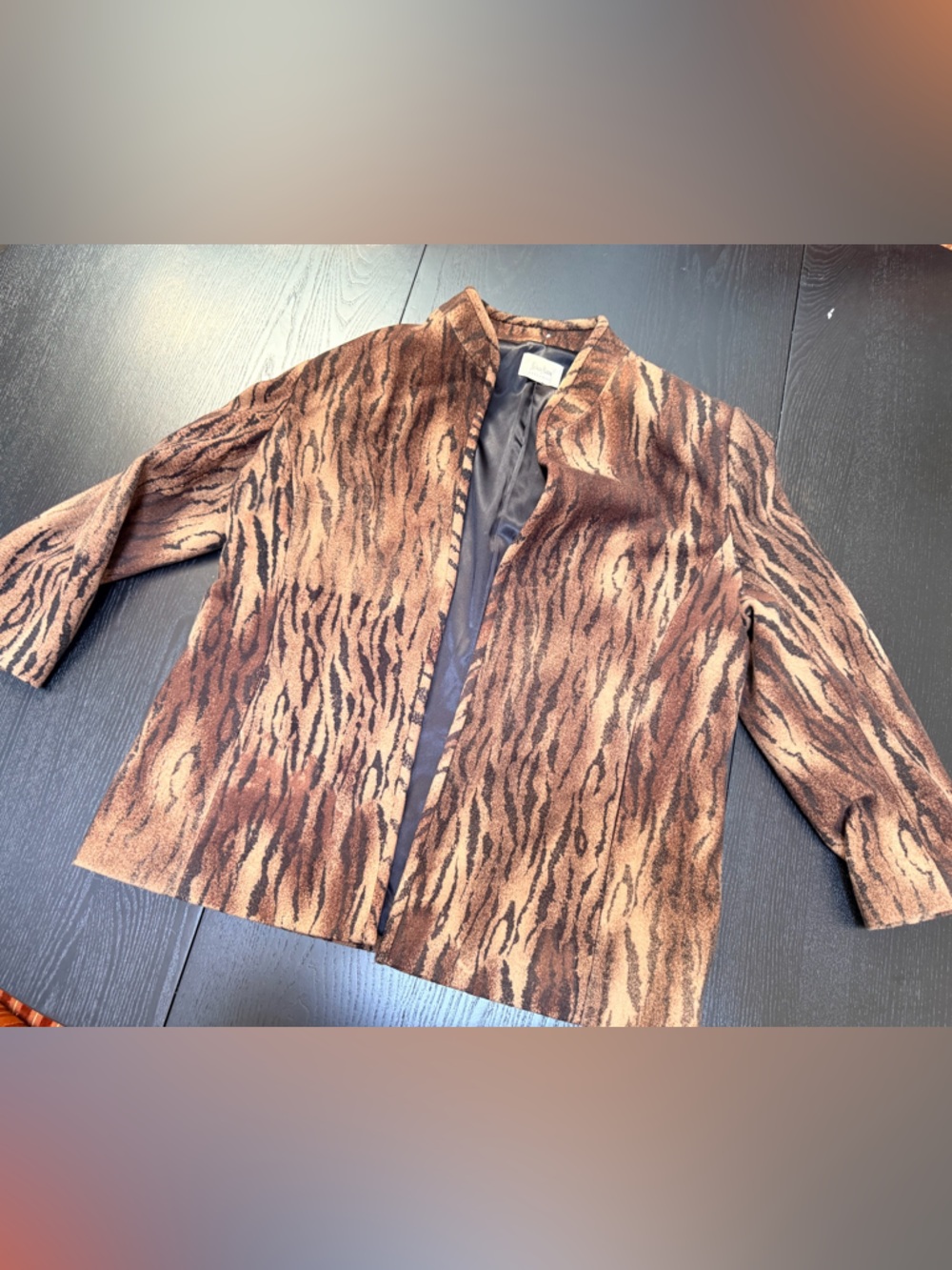 Neiman Marcus Brown & Black Animal Print Vintage 90s Blazer